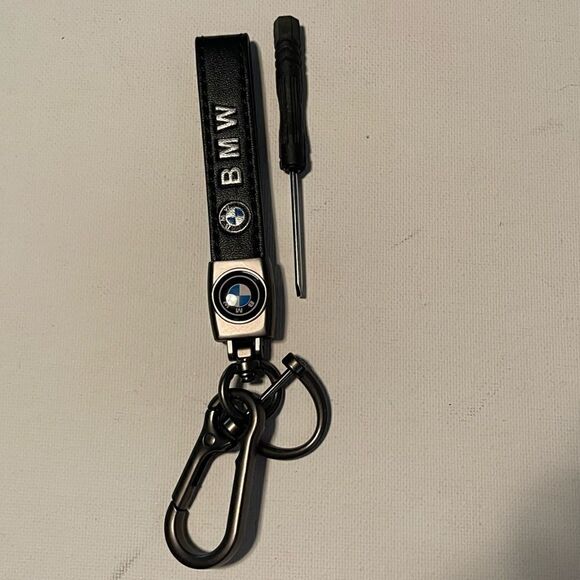 BMW Key Fob Keychain in Black Leather NWT - Picture 2 of 5